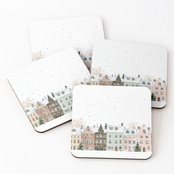 Item preview, Winter scene with colorful houses designed and sold by anytka.