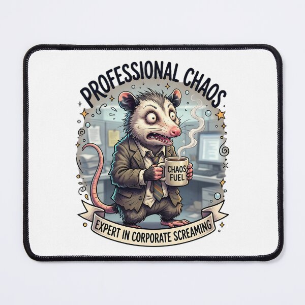 Item preview, Professional Chaos Expert in Corporate Screaming – Office Opossum Coffee Meme Design designed and sold by Fuechse.