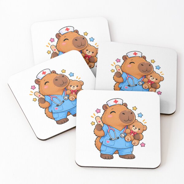 Item preview, Cute Capybara Nurse Pediatric Teddy Bear designed and sold by WeirdlyMild.