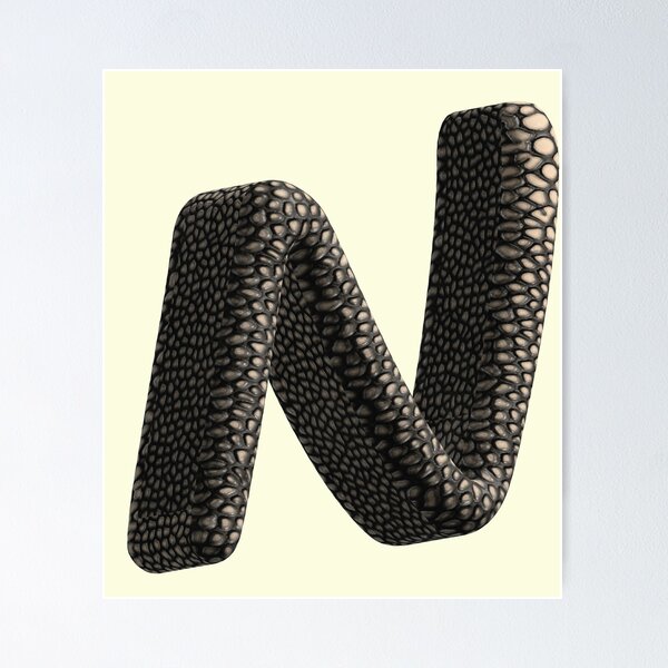 Item preview, 3D mesh monogram letter N abstract carbon texture designed and sold by NB-Artmagic.