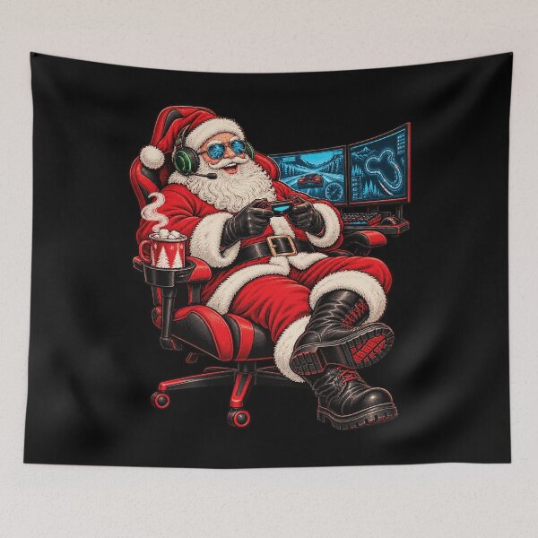 Item preview, Racing Chair Santa Claus Christmas Esports Gaming Desk Art designed and sold by adiencarteras.