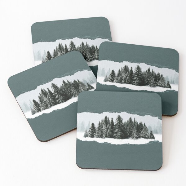 Item preview, Snowy forest in torn paper view designed and sold by anytka.