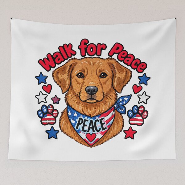 Item preview, Walk For Peace Peace Love Hope Peaceful Dog Walk designed and sold by ArtDesignTp.