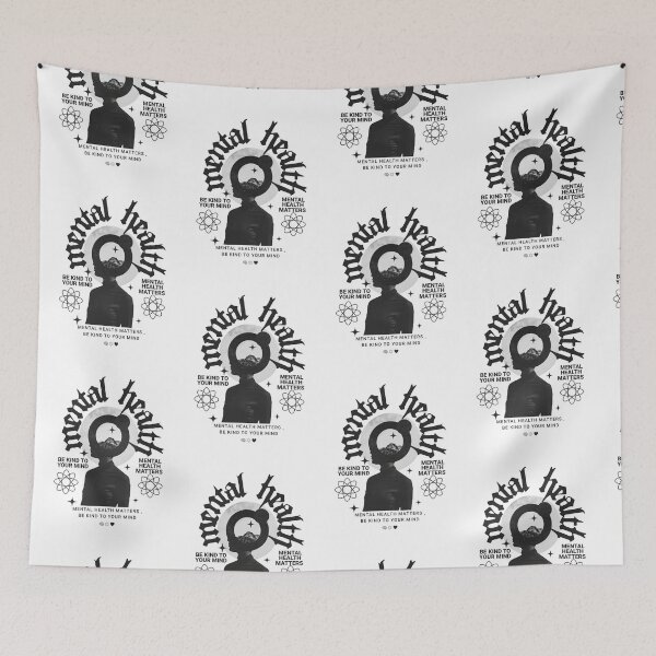 Item preview, MENTAL HEALTH - Mental health matters collage (Black) designed and sold by Discothreadz.