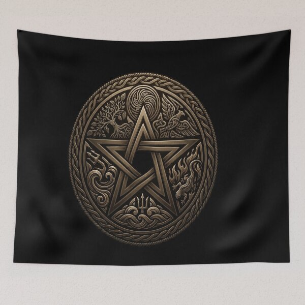 Item preview, Elemental Celtic Knotwork Pentacle designed and sold by florancouriei.