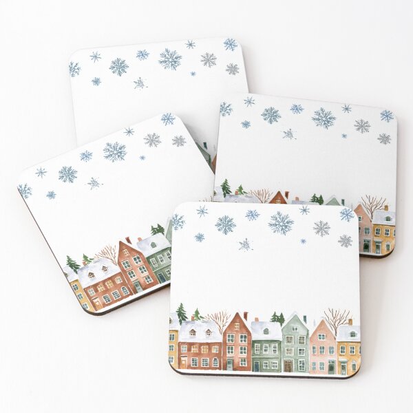 Item preview, Winter scene with colorful houses designed and sold by anytka.
