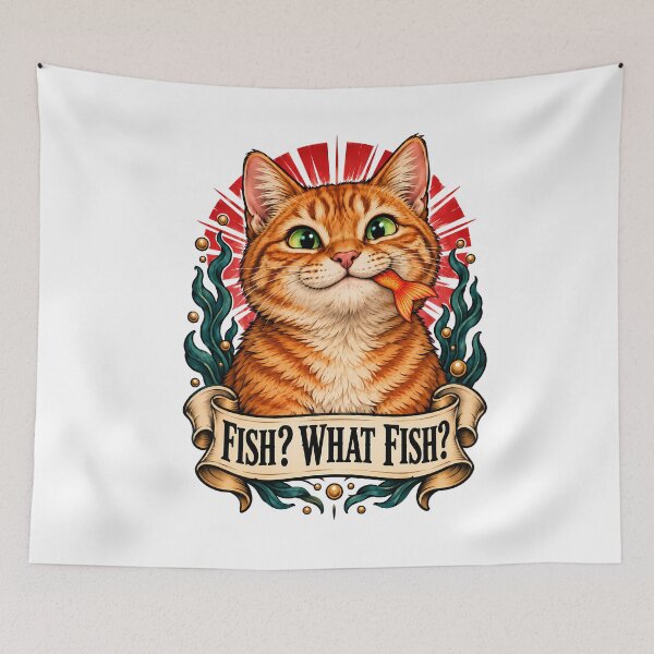 Item preview, Fish What Fish Funny Cat designed and sold by Old's Cool Cat Studio.