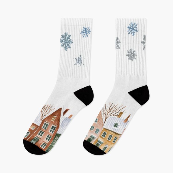 Item preview, Winter scene with colorful houses designed and sold by anytka.