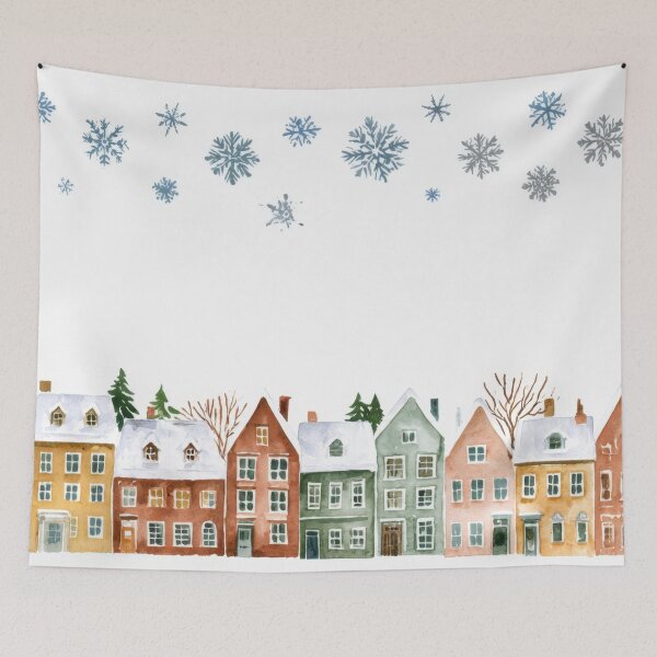 Item preview, Winter scene with colorful houses designed and sold by anytka.
