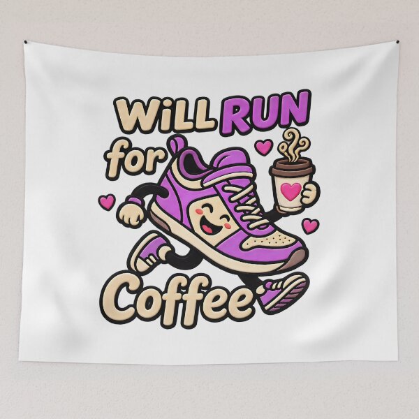 Item preview, Will Run For Coffee Funny Running Iced Coffee Quote designed and sold by ArtDesignTp.
