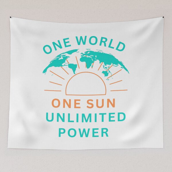Item preview, One World, One Sun, Unlimited Powered designed and sold by FiberatWorkTechs.