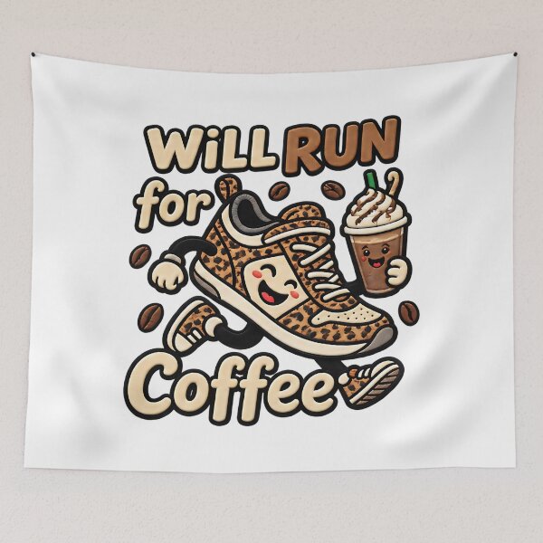 Item preview, Will Run For Coffee Funny Iced Coffee Runner Quote designed and sold by ArtDesignTp.