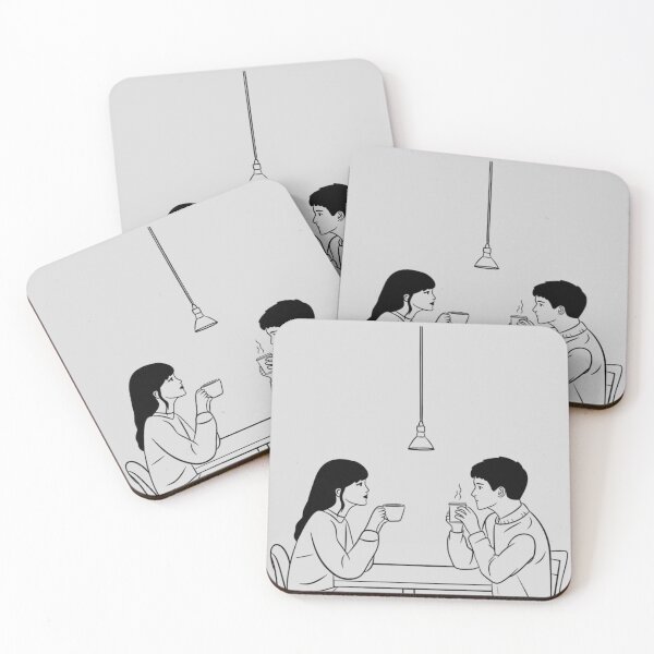 Item preview, Cozy Coffee Date Couple Line Art Aesthetic Phone Case designed and sold by NextGenCases.
