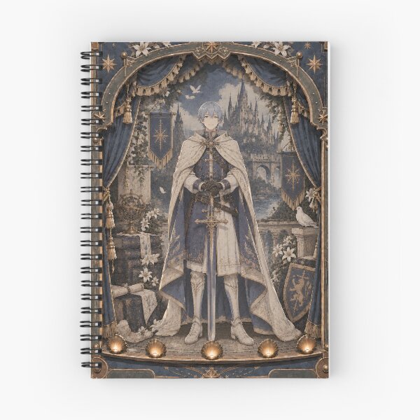 Item preview, Blue Hero Ornate Stage Poster | Luxury Fantasy Anime Art designed and sold by OrionInkVault.