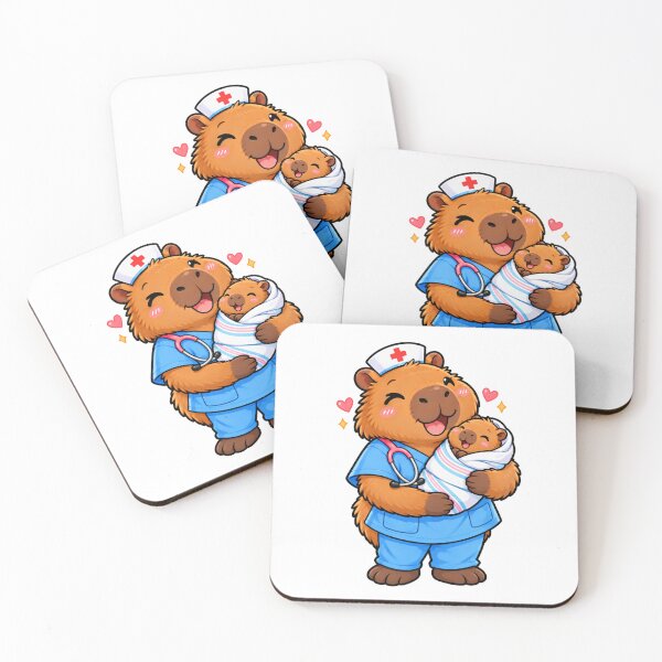 Item preview, Capybara Maternity Nurse Cute Newborn Care designed and sold by WeirdlyMild.