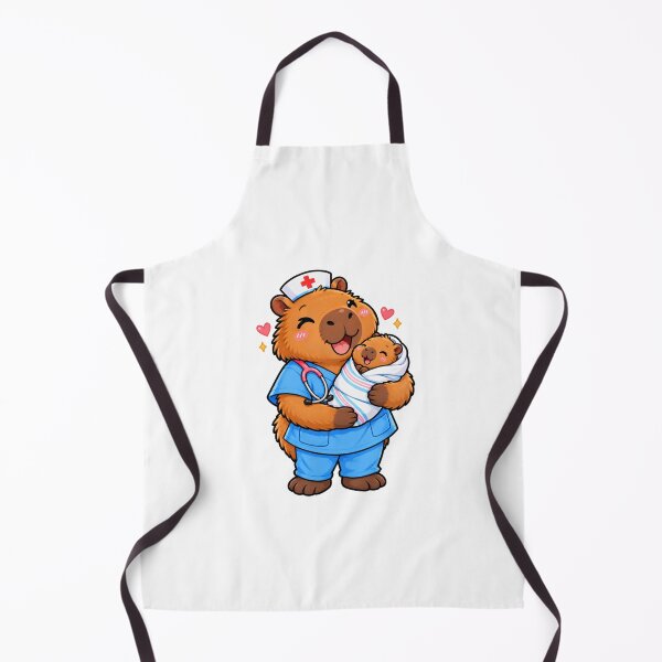 Item preview, Capybara Maternity Nurse Cute Newborn Care designed and sold by WeirdlyMild.