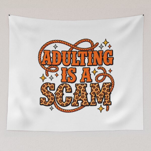 Item preview, Adulting Is a Scam Funny Sarcastic Leopard Letters designed and sold by ArtDesignTp.