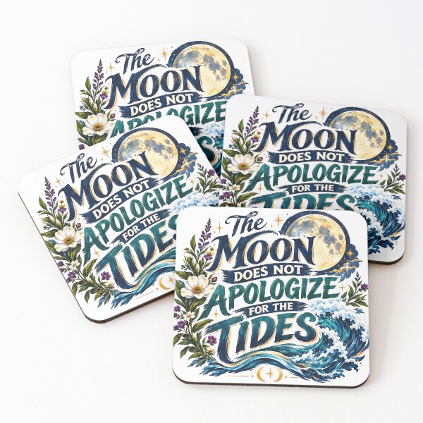 Item preview, lunar goddess, ocean spirituality, wild feminine energy, moonlit ocean, botanical celestial art designed and sold by TrueArtVibes.