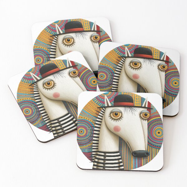 Item preview, Whimsical White Horse Portrait designed and sold by ForeverPrintsOK.