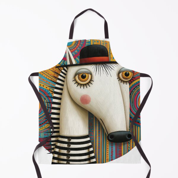 Item preview, Whimsical White Horse Portrait designed and sold by ForeverPrintsOK.