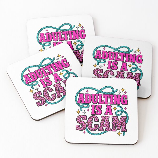 Item preview, Adulting Is a Scam Leopard Letter Sarcastic Humor designed and sold by ArtDesignTp.