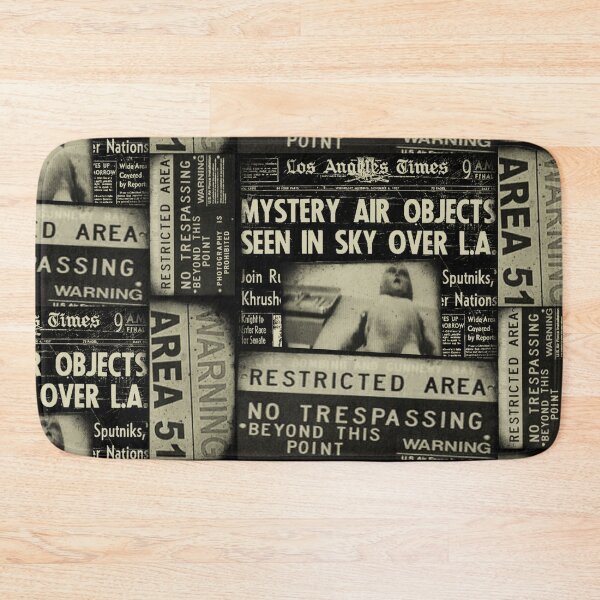 Item preview, Area 51 Roswell Alien Autopsy - Vintage UFO Newspaper Collage designed and sold by SpookyShadesLab.