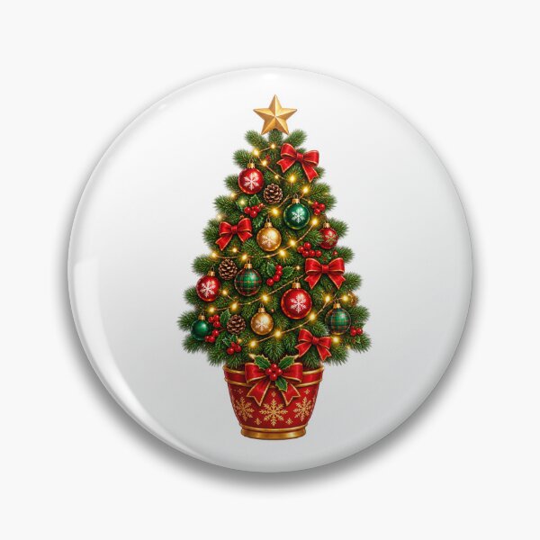 Item preview, Christmas Tree with Red Bows and Festive Ornaments designed and sold by Pixanova.