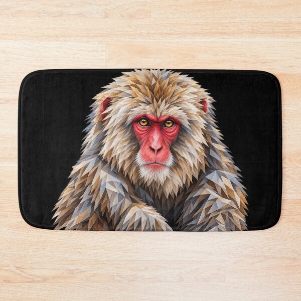 Item preview, Japanese Macaque (Snow Monkey) Geometric Wildlife Art designed and sold by redsharkuk.