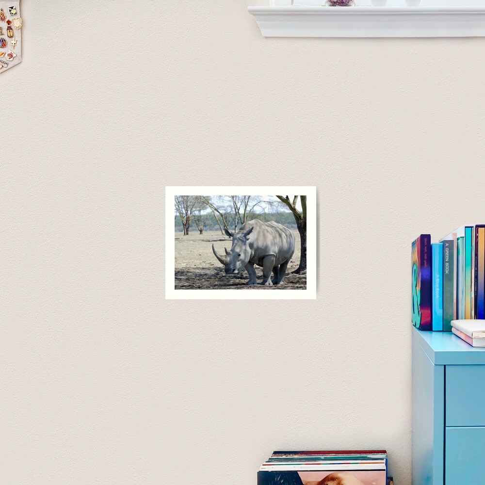 Rhino - Lake Nakuru, Kenya Art Print