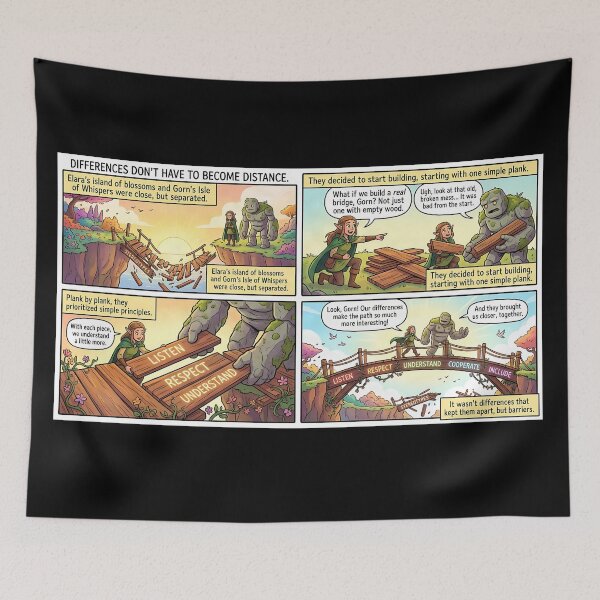 Item preview, Bridge of Understanding – Elara and Gorn Overcome Prejudices designed and sold by Mianku | Für das Leben.