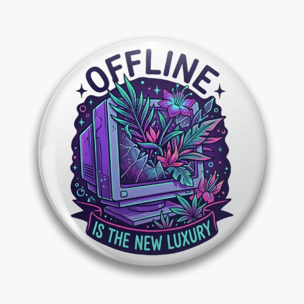 Artikelvorschau, Offline Is The New Luxury – Synthwave Retro PC Digital Detox Design entworfen und verkauft von Fuechse.