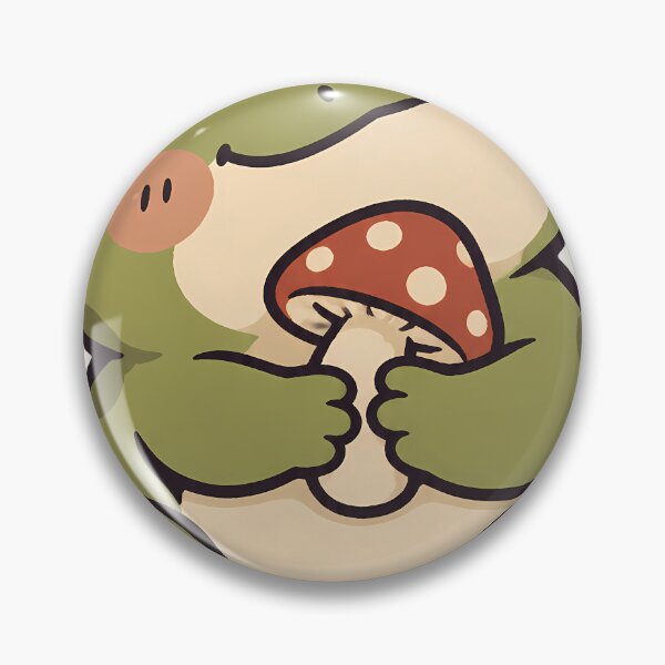 Item preview, Chubby Frog Hugging Tiny Red Mushroom Cottagecore designed and sold by OuqCreations.