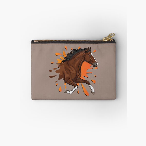 Item preview, An Afghan horse galloping in front of an orange inkblot designed and sold by Cheval-de-coeur.