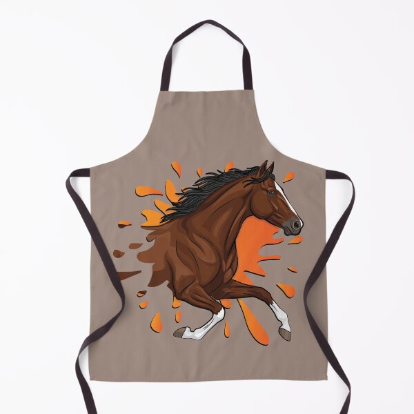 Item preview, An Afghan horse galloping in front of an orange inkblot designed and sold by Cheval-de-coeur.