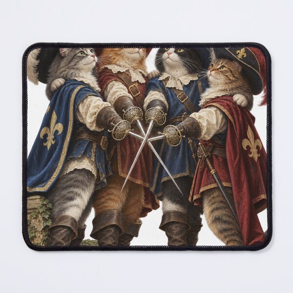 Item preview, Four Musketeer Cats Pledge Their Loyalty designed and sold by Ocelot-T.