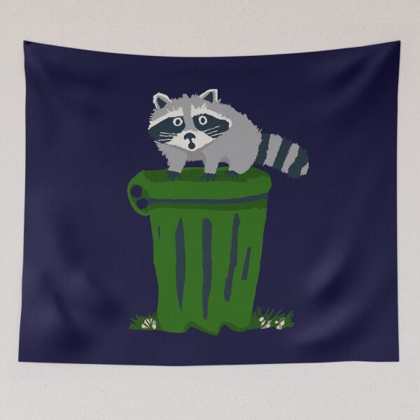 Item preview, Raccoon on Trash Can   designed and sold by wildjellybeans.