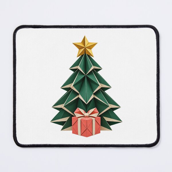 Item preview, Origami Christmas Fir Gold Star Folded Paper Art designed and sold by TeNovaStudio.