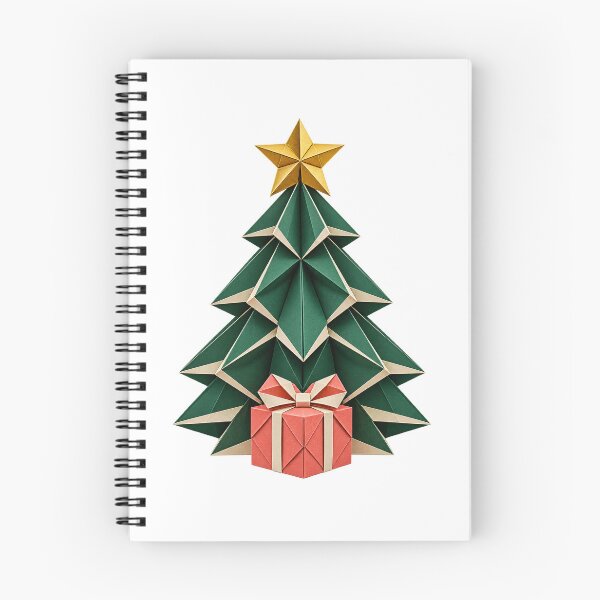 Item preview, Origami Christmas Fir Gold Star Folded Paper Art designed and sold by TeNovaStudio.