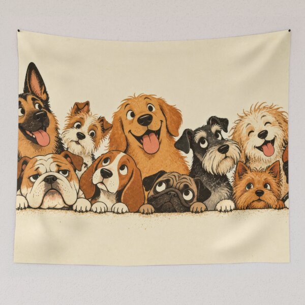 Item preview, Dogs gather for a happy group scene designed and sold by anytka.