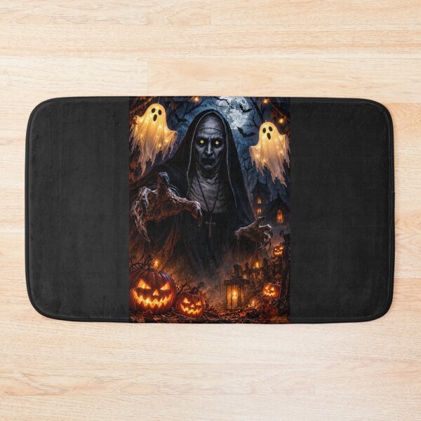 Item preview, Terrifying Demon Nun with Glowing Eyes – Haunted Halloween Horror designed and sold by Les-Ink-Studio.