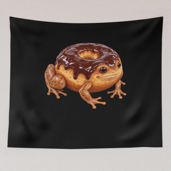 Item preview, Chocolate Iced Doughnut Frog designed and sold by elderberry.