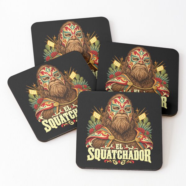Item preview, Masked Bigfoot El Squatchador Sasquatch Pun designed and sold by elderberry.