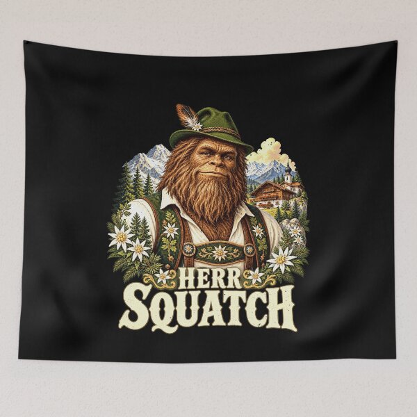 Item preview, Herr Squatch Alpine Bigfoot Sasquatch Pun designed and sold by elderberry.