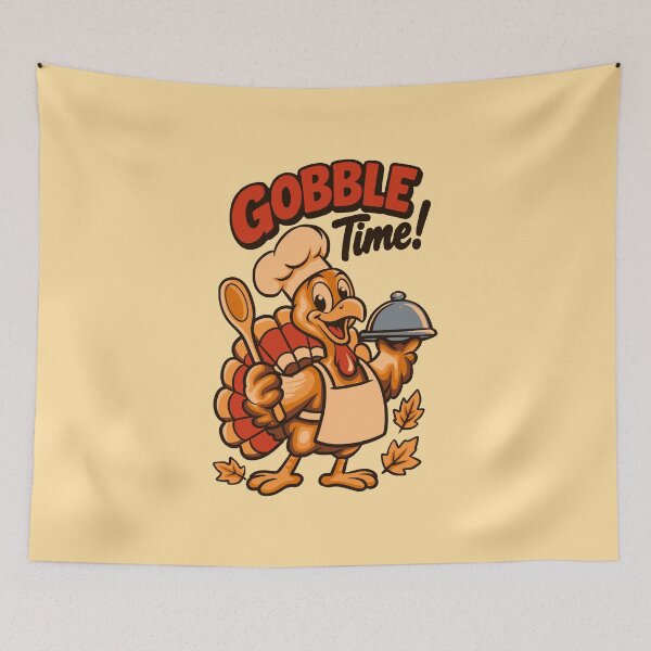 Item preview, Gobble Time Turkey Chef – Funny Thanksgiving Cartoon T-Shirt designed and sold by phsycartwork.