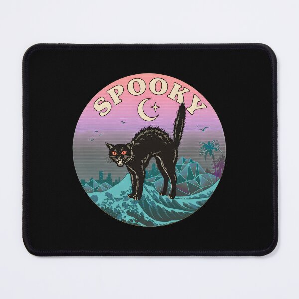 Item preview, Spooky Black Cat Retro Wave Moon Cityscape Art designed and sold by GiaoCalonas.