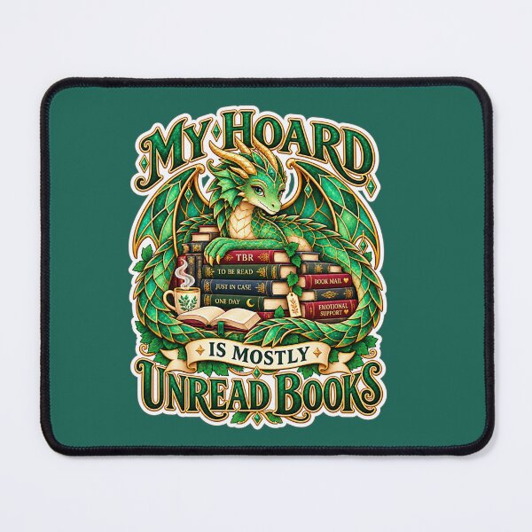 Item preview, My Hoard Is Mostly Unread Books – Emerald Dragon TBR Book Lover Humor designed and sold by From Cyryl with Love.