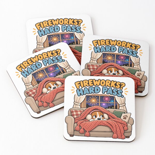 Item preview, Fireworks? Hard Pass – Anxious Dog Hiding Under Blanket designed and sold by Woof-Worthy-ART.