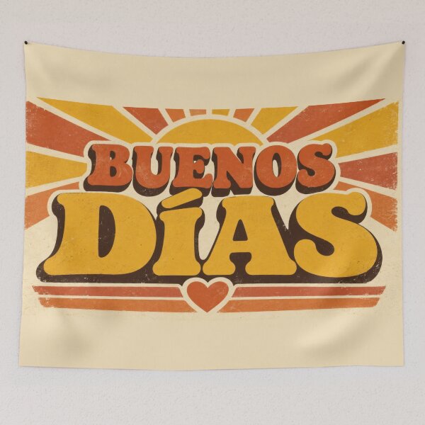 Item preview, Buenos dias message in bright colors designed and sold by anytka.
