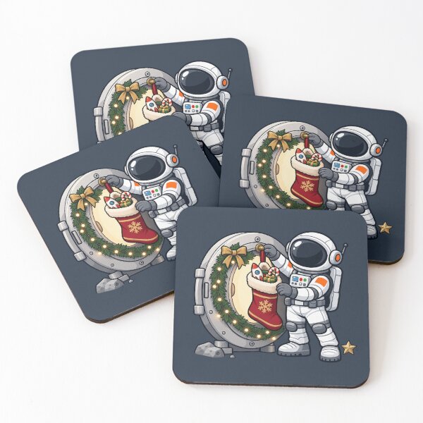 Item preview, Astronaut Hanging Christmas Stocking on the Moon designed and sold by BROHLine Studio.