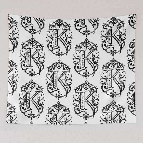 Item preview, Karnivool Gothic K Letter Ornamental Blackwork Design designed and sold by MystiColo.